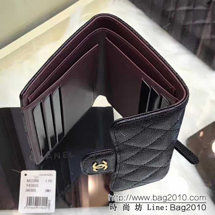 CHANEL香奈兒 經典系列 CF短三折錢包 後面有零錢包 荔枝紋頭層牛皮 82288  DJC3127